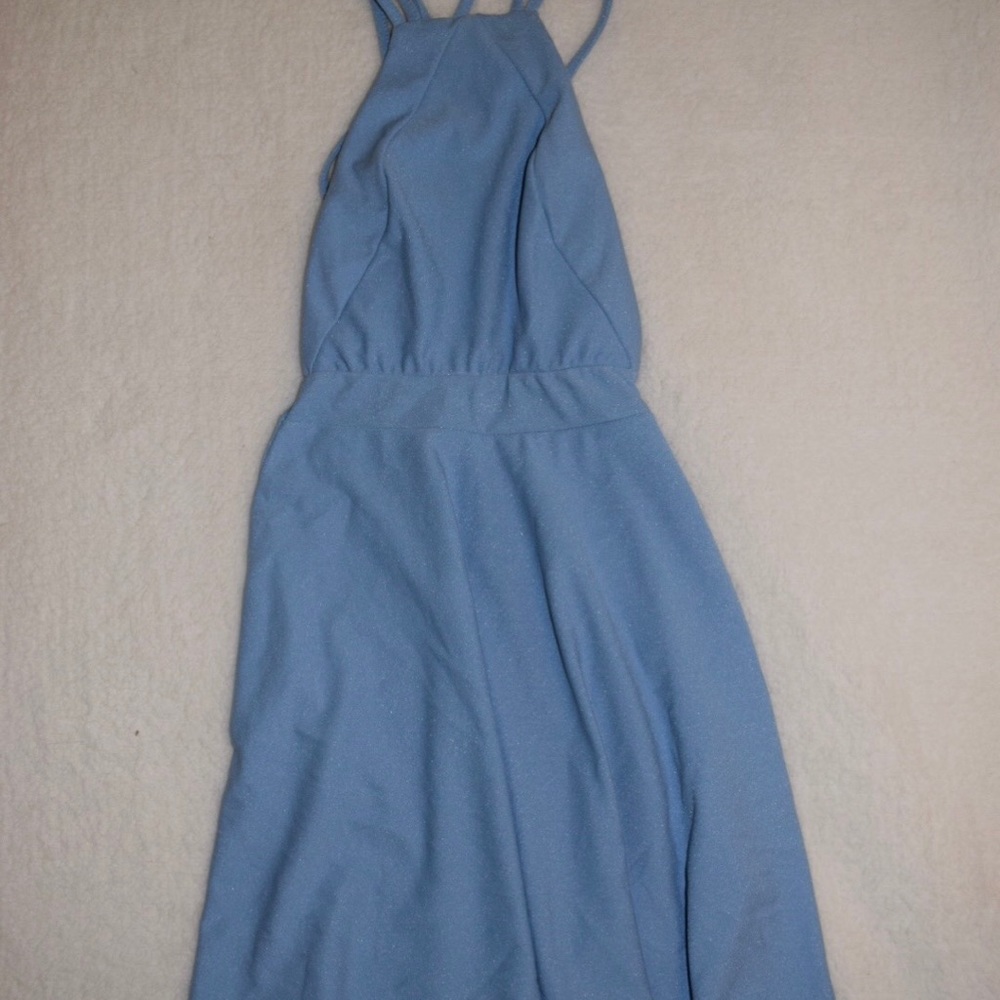 NWOT! Boohoo Strappy Back Light Blue Dress - Picture 3 of 6